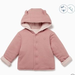 MORI Reversible Organic Ribbed Bamboo Ear Detail Coat